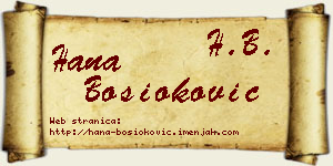 Hana Bosioković vizit kartica
